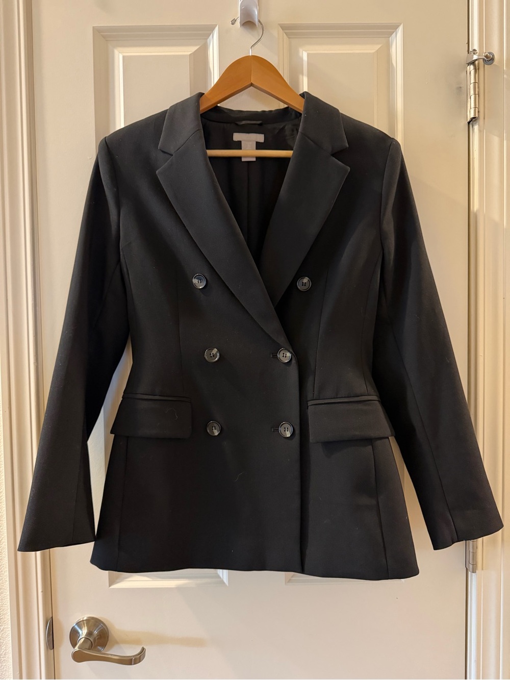 H&M Black Double-Breasted Women's Blazer